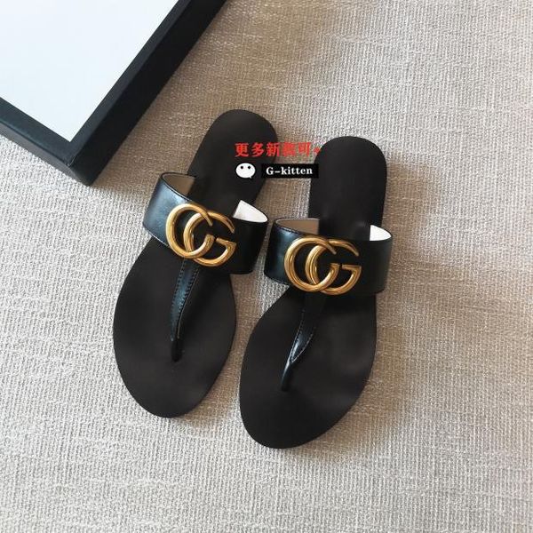 2021 new g-button flip flop metal clip foot sandals women's large leather versatile for summer wear zly zly, Black
2021 new g-button flip flop metal clip foot sandals women's large leather versatile for summer wear zly zly, Black