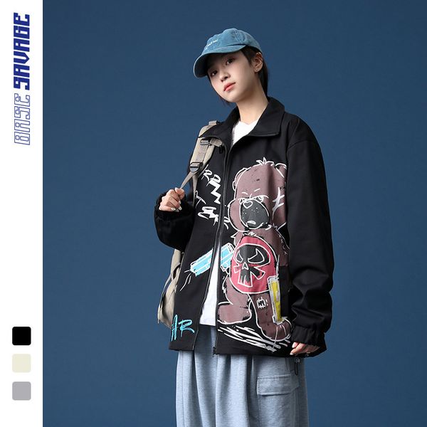 chao brand bear printed tooling jacket for young lovers autumn winter 2020 korean loose cotton jacket for men, Black;brown
chao brand bear printed tooling jacket for young lovers autumn winter 2020 korean loose cotton jacket for men, Black;brown