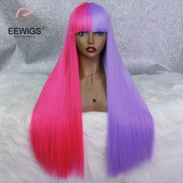 synthetic wigs half pink purple wig glueless non-lace with bangs price cosplay for black women eewigs
synthetic wigs half pink purple wig glueless non-lace with bangs price cosplay for black women eewigs