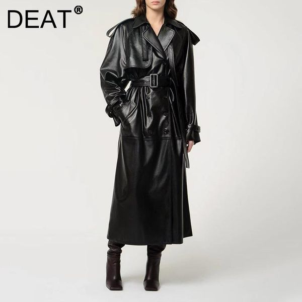 women's trench coats deat 2021 female double breasted color belt long pu leather fashion temperament long-sleeved coat autumn winter 11, Tan;black
women's trench coats deat 2021 female double breasted color belt long pu leather fashion temperament long-sleeved coat autumn winter 11, Tan;black