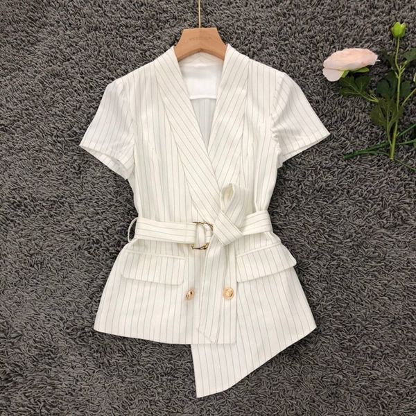 pants sets summer business suit women notched collar striped print blazer coat+skinny pants capris set 2pc, White
pants sets summer business suit women notched collar striped print blazer coat+skinny pants capris set 2pc, White
