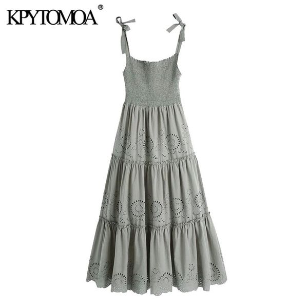 women chic fashion hollow out embroidery smocked midi dress sleeveless tie-up straps female dresses mujer 210420, Black;gray
women chic fashion hollow out embroidery smocked midi dress sleeveless tie-up straps female dresses mujer 210420, Black;gray