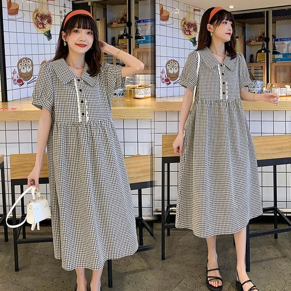 909# summer korean fashion plaid maternity dress elegant a line loose clothes for pregnant women plus size pregnancy clothing dresses, White
909# summer korean fashion plaid maternity dress elegant a line loose clothes for pregnant women plus size pregnancy clothing dresses, White
