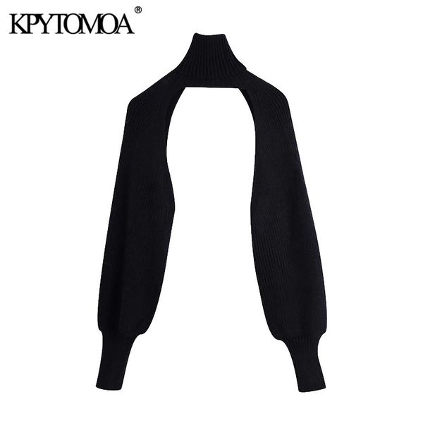 women fashion arm warmers cropped knitted sweater vintage high neck long sleeve female pullovers chic 210416, White;black
women fashion arm warmers cropped knitted sweater vintage high neck long sleeve female pullovers chic 210416, White;black