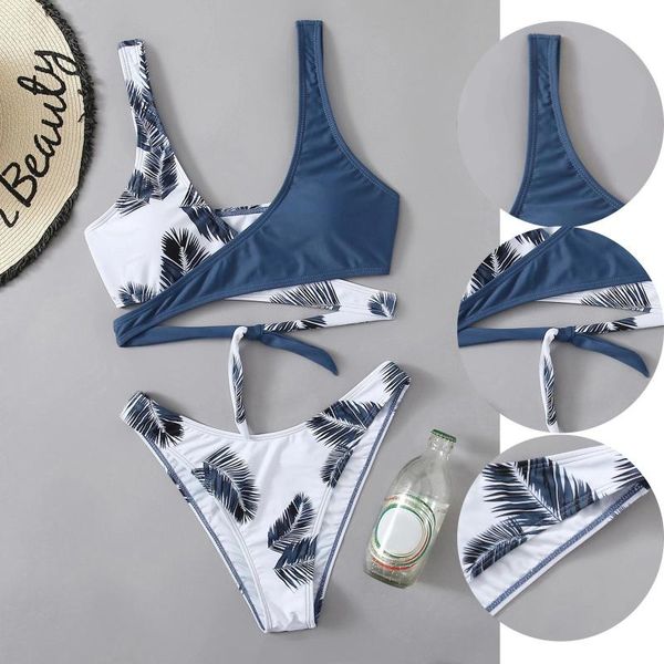 one-piece suits women leaf print wrap bikini set push up swimsuit beachwear padded ladies solid color high waist strap split suit
one-piece suits women leaf print wrap bikini set push up swimsuit beachwear padded ladies solid color high waist strap split suit