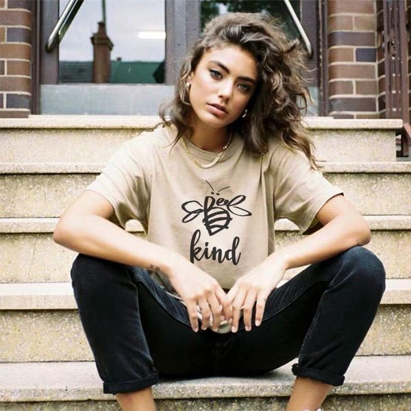 women's t-shirt funny clothes bee kind tumblr short sleeve shirt women plus size 100% cotton t drop, White
women's t-shirt funny clothes bee kind tumblr short sleeve shirt women plus size 100% cotton t drop, White