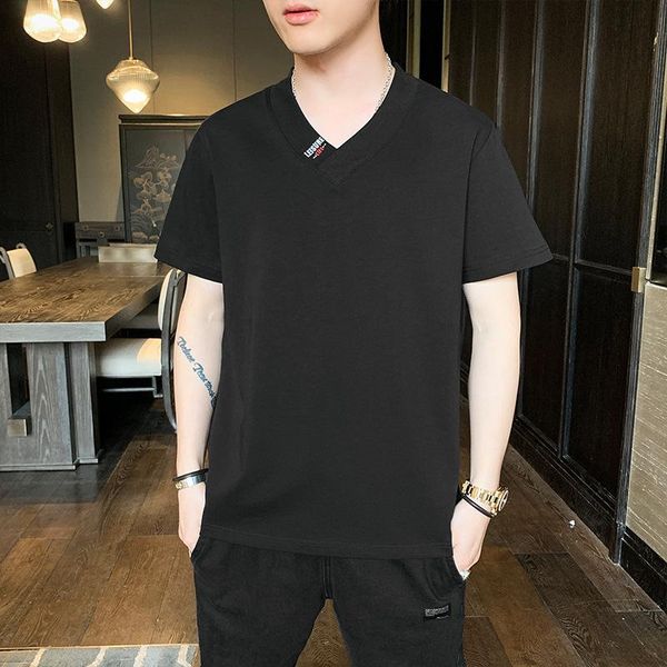 men's t-shirts 2021 summer short-sleeved t-shirt student ins trend v-neck shirt cotton half-sleeved trendy men, White;black
men's t-shirts 2021 summer short-sleeved t-shirt student ins trend v-neck shirt cotton half-sleeved trendy men, White;black