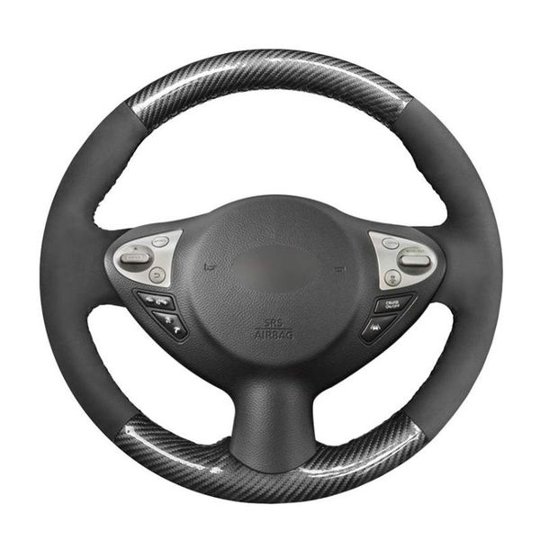 steering wheel covers hand sew black suede pu carbon fiber car cover for infiniti fx fx35 fx37 fx50 2009-2013 qx70 juke 370z
steering wheel covers hand sew black suede pu carbon fiber car cover for infiniti fx fx35 fx37 fx50 2009-2013 qx70 juke 370z