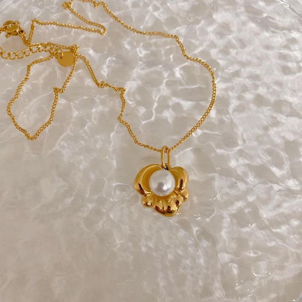 chains ins lotus flower pearl pendant necklace18k gold plated collarbone chain titanium steel choker necklace for women jewelry, Silver
chains ins lotus flower pearl pendant necklace18k gold plated collarbone chain titanium steel choker necklace for women jewelry, Silver