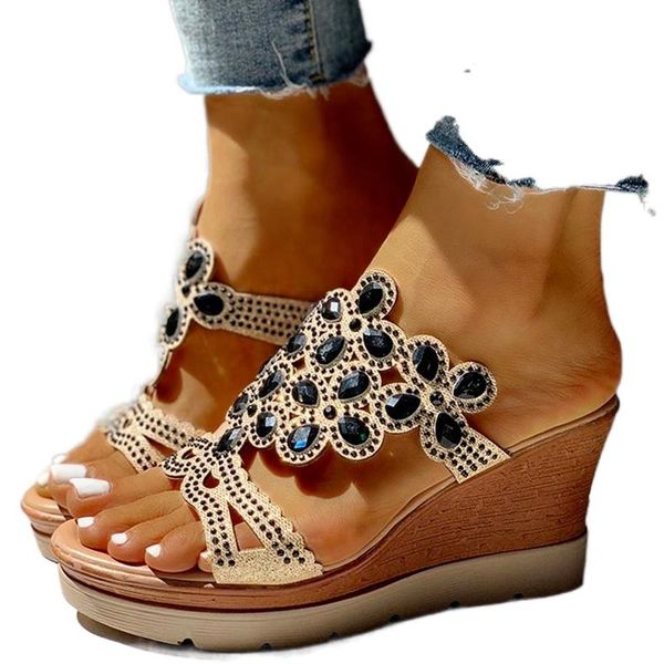 sandals wedge high heels sandal leisure platform rhinestones summer slip on mules slippers women shoes woman, Black
sandals wedge high heels sandal leisure platform rhinestones summer slip on mules slippers women shoes woman, Black