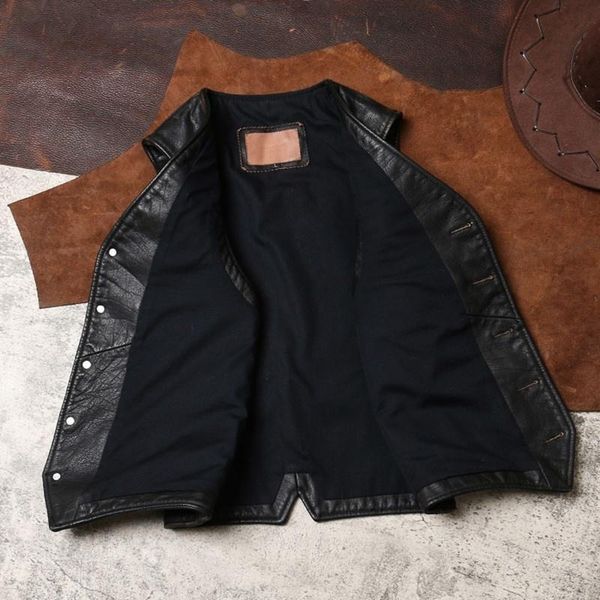 men's vests 2021 retro black american casual style genuine leather vest men large size 6xl real cowhide spring slim fit short natural c, Black;white
men's vests 2021 retro black american casual style genuine leather vest men large size 6xl real cowhide spring slim fit short natural c, Black;white