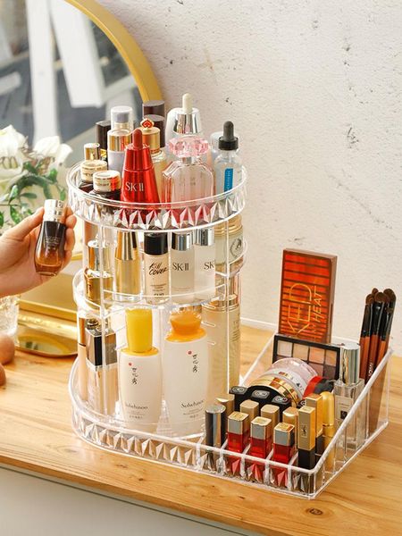 bathroom storage & organization 360 degree rotating cosmetic organizer multifunction acrylic makeup tools display shelf large capacit
bathroom storage & organization 360 degree rotating cosmetic organizer multifunction acrylic makeup tools display shelf large capacit