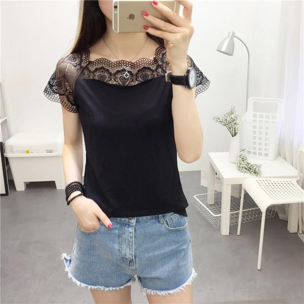 women's t-shirt 2021 summer short-sleeved lace female cover belly western style super fairy thin casual bottoming shirt, White
women's t-shirt 2021 summer short-sleeved lace female cover belly western style super fairy thin casual bottoming shirt, White