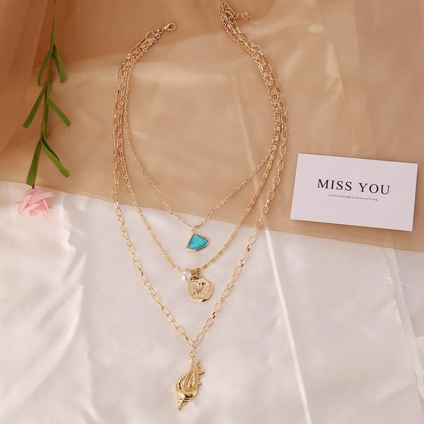 pendant necklaces european and american -selling pearl head coin semi gem conch multilayer necklace style creative fashion exaggerated, Silver
pendant necklaces european and american -selling pearl head coin semi gem conch multilayer necklace style creative fashion exaggerated, Silver