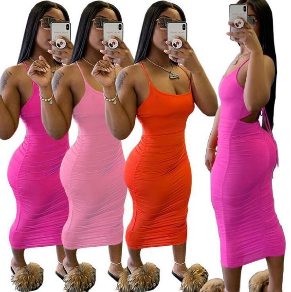 casual dresses solid halter sleeveless wrinkle bodycon women maxi dress long summer, Black;gray
casual dresses solid halter sleeveless wrinkle bodycon women maxi dress long summer, Black;gray