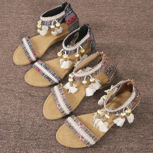 sandals women's 2021 summer bohemia shoes women wedge open toe pendant roman style female beach soft soled, Black
sandals women's 2021 summer bohemia shoes women wedge open toe pendant roman style female beach soft soled, Black