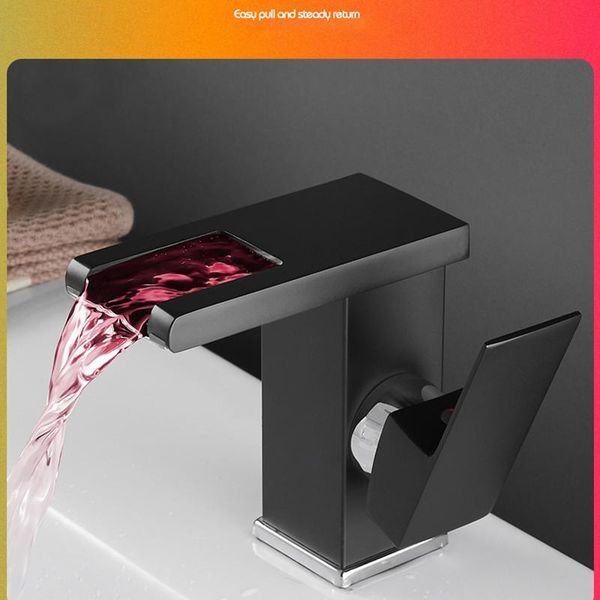 bathroom sink faucets led luminous basin faucet copper waterfall water and cold temperature control discoloration three-color color changing
bathroom sink faucets led luminous basin faucet copper waterfall water and cold temperature control discoloration three-color color changing