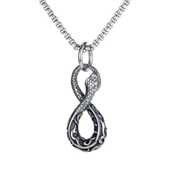 pendant necklaces punk stainless steel snake infinity symbol 8 men gothic emo neck chain pendants hip hop jewelery accessories, Silver
pendant necklaces punk stainless steel snake infinity symbol 8 men gothic emo neck chain pendants hip hop jewelery accessories, Silver