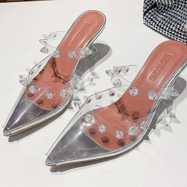 pvc transparent crystal shoes woman high heel sandals clear mules zapatillas mujer casa ladies slippers, Black
pvc transparent crystal shoes woman high heel sandals clear mules zapatillas mujer casa ladies slippers, Black