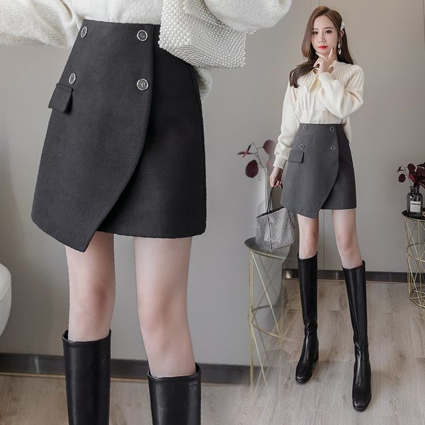 skirts women's winter irregular one-step a-line short woolen lower skirt pants high waist buttock, Black
skirts women's winter irregular one-step a-line short woolen lower skirt pants high waist buttock, Black