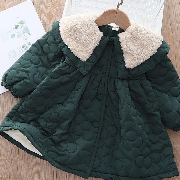 down coat girls mid-length plus velvet thick padded babys winter jacket,children's princess outerwear, Blue;gray
down coat girls mid-length plus velvet thick padded babys winter jacket,children's princess outerwear, Blue;gray