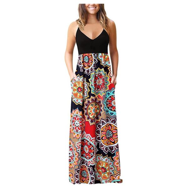 casual dresses summer spaghetti straps dress women sleeveless floral print v-neck loose maxi party cami with pockets gorras, Black;gray
casual dresses summer spaghetti straps dress women sleeveless floral print v-neck loose maxi party cami with pockets gorras, Black;gray
