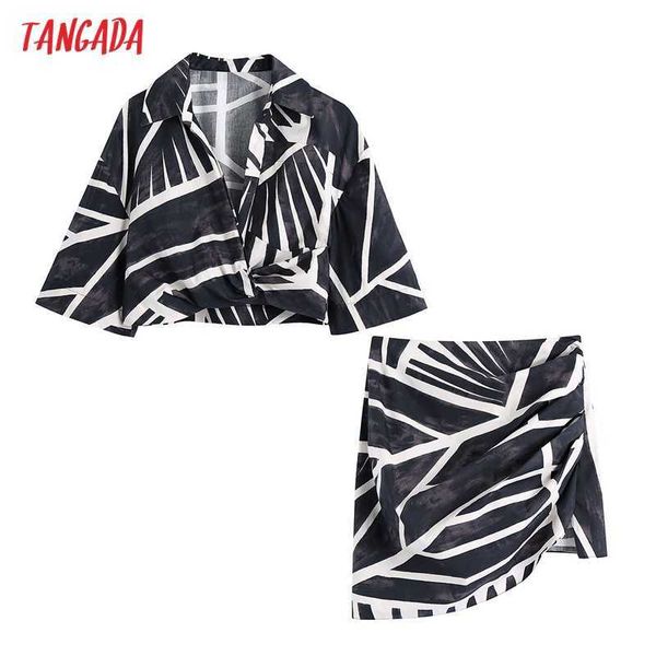 tangada summer women's set retro leaves print crop shirt and short skirt female 2 piece sets be589 210609, White
tangada summer women's set retro leaves print crop shirt and short skirt female 2 piece sets be589 210609, White
