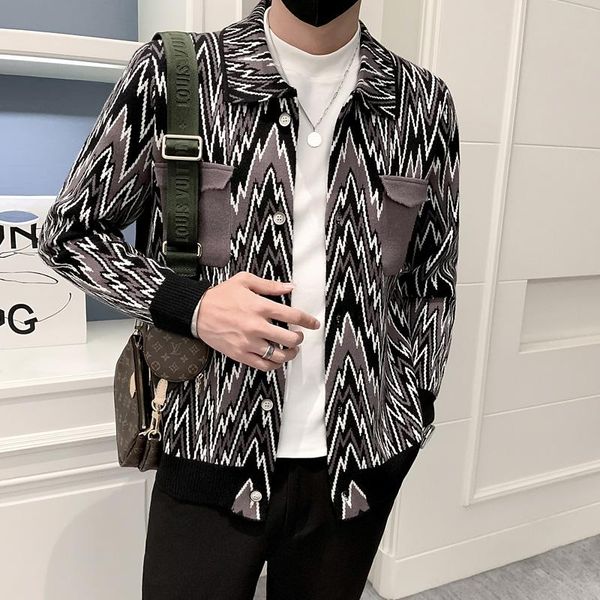 men's sweaters minglu autumn winter luxury geometric jacquard two pockets male fashion slim fit casual man 3xl, White;black
men's sweaters minglu autumn winter luxury geometric jacquard two pockets male fashion slim fit casual man 3xl, White;black