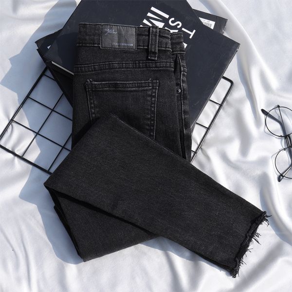 women's jeans grey black small jeans female feet slim fit nine point 2021 spring and autumn high waist tight pencil pants, Blue
women's jeans grey black small jeans female feet slim fit nine point 2021 spring and autumn high waist tight pencil pants, Blue