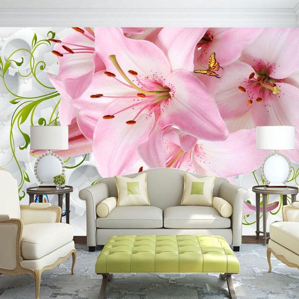 wallpapers custom wall cloth 3d lily flower butterfly modern wallpaper for living room sofa tv background po mural papel de parede
wallpapers custom wall cloth 3d lily flower butterfly modern wallpaper for living room sofa tv background po mural papel de parede