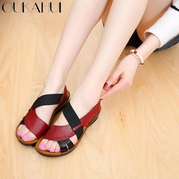 fashion piel genuina sandalias mujer 2021 summer shoes woman sandals wedge heel soft sole peep toe elastic band, Black
fashion piel genuina sandalias mujer 2021 summer shoes woman sandals wedge heel soft sole peep toe elastic band, Black