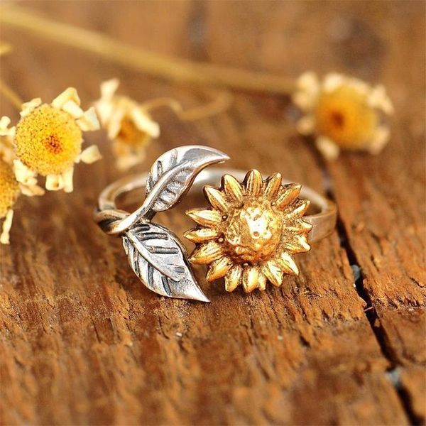 cluster rings retro creative golden sun flower ring fashion open women's wedding jewelry accessories, Golden;silver
cluster rings retro creative golden sun flower ring fashion open women's wedding jewelry accessories, Golden;silver