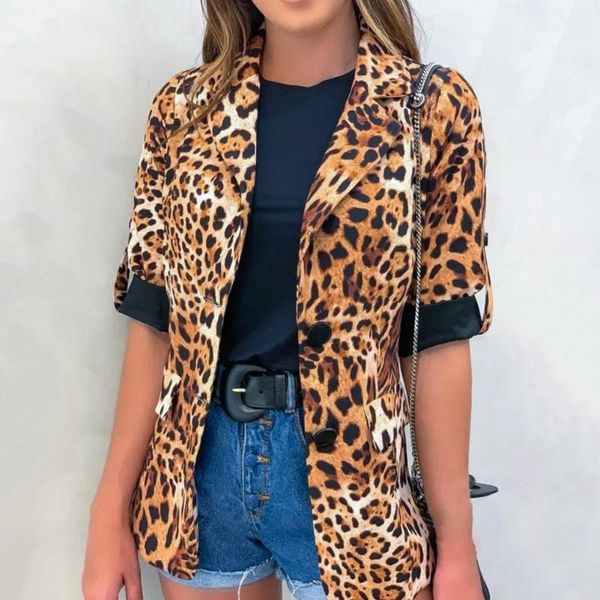 women's jackets women elegant leopard print lapel slim three-quarter sleeve cardigan coat jacket clothing, Black;brown
women's jackets women elegant leopard print lapel slim three-quarter sleeve cardigan coat jacket clothing, Black;brown