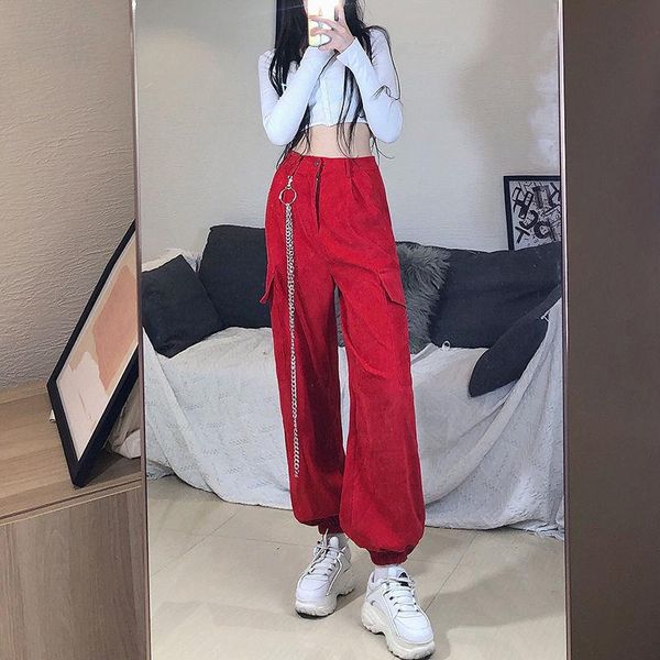 women's pants & capris woman jeans corduroy chain pocket overalls high waist versatile loose dancing pantalones vaqueros mujer, Black;white
women's pants & capris woman jeans corduroy chain pocket overalls high waist versatile loose dancing pantalones vaqueros mujer, Black;white