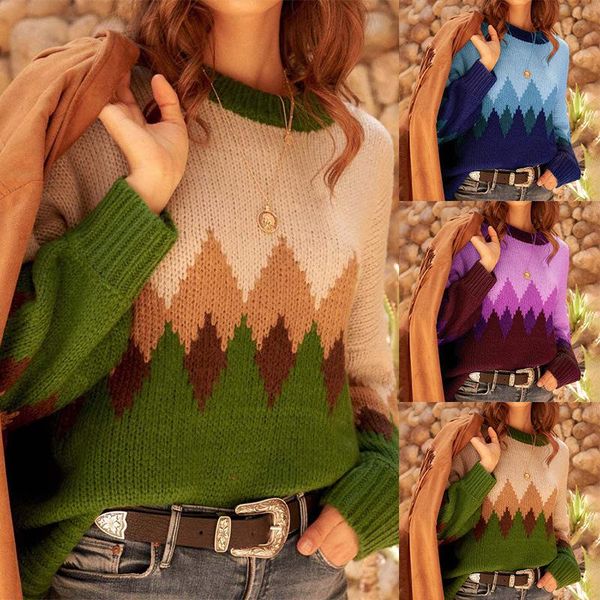 women's sweaters vintage pullover sweater women geometric color long sleeves round neck loose knittedd fall winter clothing lugentolo, White;black
women's sweaters vintage pullover sweater women geometric color long sleeves round neck loose knittedd fall winter clothing lugentolo, White;black