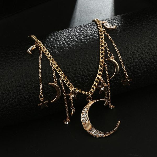 shiny crystal star moon pendant tassel necklace boho fashion choker women jewelry gift necklaces, Silver
shiny crystal star moon pendant tassel necklace boho fashion choker women jewelry gift necklaces, Silver