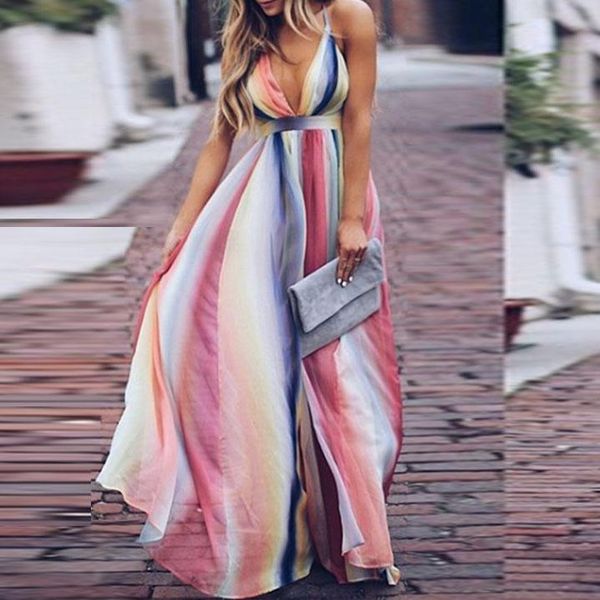 rainbow print jumpsuit v-neck sleeveless waist length chiffon bohemian dress, White;black
rainbow print jumpsuit v-neck sleeveless waist length chiffon bohemian dress, White;black