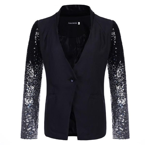 women's suits & blazers 2021 autumn black sequin blazer women thin jacket coat long sleeve lapel fashion silver slim office suit femini, White;black
women's suits & blazers 2021 autumn black sequin blazer women thin jacket coat long sleeve lapel fashion silver slim office suit femini, White;black