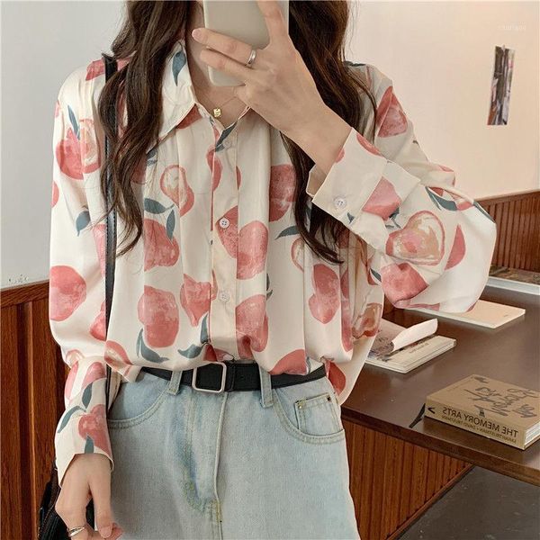 women's blouses & shirts summer 2021 sweet french fashion loose lapel long-sleeved flower shirt women, White
women's blouses & shirts summer 2021 sweet french fashion loose lapel long-sleeved flower shirt women, White