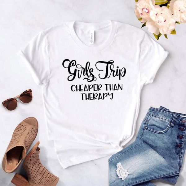 women's t-shirt girls trip er than therapy funny graphic women tshirt fashion casual cotton round neck female shirt short sleeve tees, White
women's t-shirt girls trip er than therapy funny graphic women tshirt fashion casual cotton round neck female shirt short sleeve tees, White