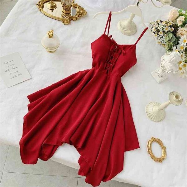 fmfssom women spaghetti strap dresses summer female v neck sleeveless high waist ladys sash tie up 210623, Black;gray
fmfssom women spaghetti strap dresses summer female v neck sleeveless high waist ladys sash tie up 210623, Black;gray