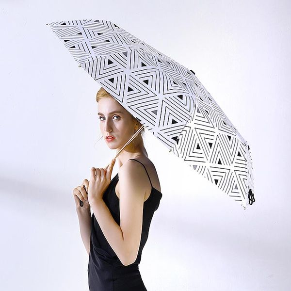 umbrellas three-folding umbrella contracted geometric design woman and lady windproof golden parasol wind resistant black coating
umbrellas three-folding umbrella contracted geometric design woman and lady windproof golden parasol wind resistant black coating