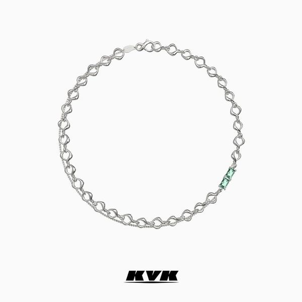 chains kvk simple versatile combination double handmade twist necklace light luxury niche design sense clavicle, Silver
chains kvk simple versatile combination double handmade twist necklace light luxury niche design sense clavicle, Silver