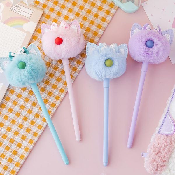 creative cute plush bow gel pens 0.5mm black water pen signature stationery office accessories
creative cute plush bow gel pens 0.5mm black water pen signature stationery office accessories