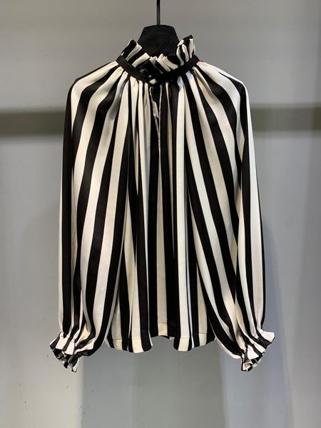 women's blouses & shirts 2021 women fashion long-sleeved stand-collar vertical striped shirt 0802, White
women's blouses & shirts 2021 women fashion long-sleeved stand-collar vertical striped shirt 0802, White