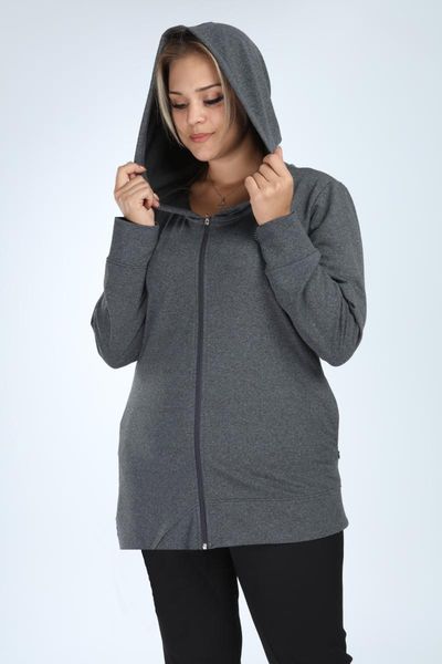 pianoluce women large size front zipper hooded pocket coat anthracite p5109 women's jackets, Black;brown
pianoluce women large size front zipper hooded pocket coat anthracite p5109 women's jackets, Black;brown