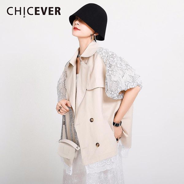 women's jackets chicever patchwork mesh jacket female lapel collar puff short sleeve size casual coats women minimalist clothes 2021, Black;brown
women's jackets chicever patchwork mesh jacket female lapel collar puff short sleeve size casual coats women minimalist clothes 2021, Black;brown