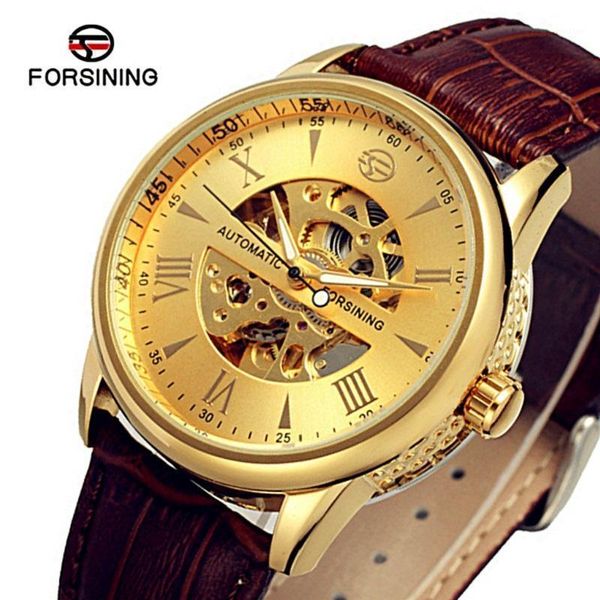 men's watches automatic watch skeleton male strap mechanical wristwatch relogio masculino wristwatches, Slivery;brown
men's watches automatic watch skeleton male strap mechanical wristwatch relogio masculino wristwatches, Slivery;brown