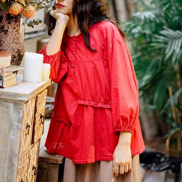 sweet fungus design loose blouses for women silm o-neck long sleeve tshirts elegant all-match female spring 210525, White
sweet fungus design loose blouses for women silm o-neck long sleeve tshirts elegant all-match female spring 210525, White