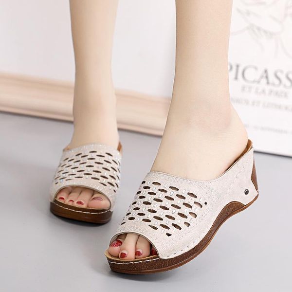 sandals women beach peep toe wedge shoes woman thick bottom elegent slipper heel casual ladies, Black
sandals women beach peep toe wedge shoes woman thick bottom elegent slipper heel casual ladies, Black